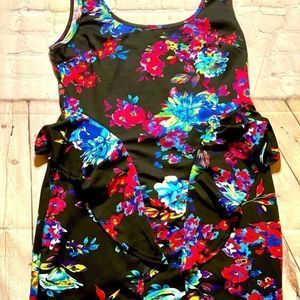 Sexy, Stretchy, Pull On Floral Peplum Ruffle Dress